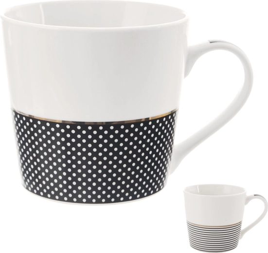 Porcelán bögre arany szegéllyel 0,43 l, mix
