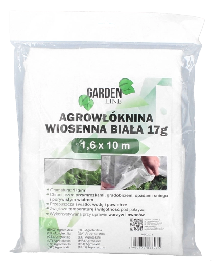 Tavaszi agrotextília fehér 1,6 × 10 m 17 g/m²