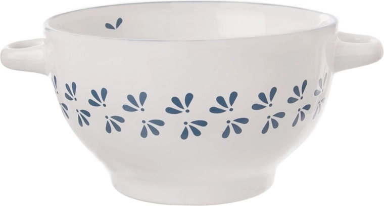 Kék-fehér kerámia levesestál 14 cm