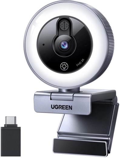 Ugreen CM910 2K webkamera LED megvilágítással és mikrofonnal