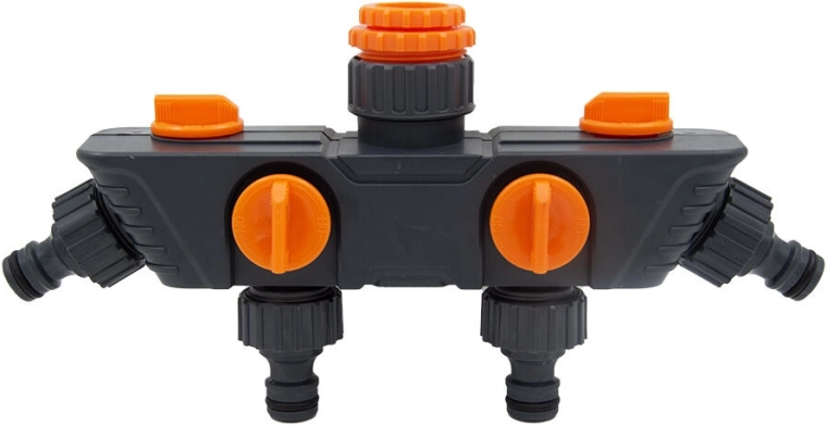 Kerti csapelosztó, 4-utas, 1/2, 3/4 és 1 hüvelyk