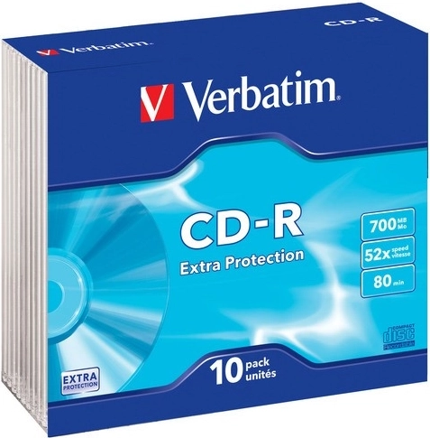 Verbatim CD-R Extra Protection 700 MB 52x Slim Case – 10 db