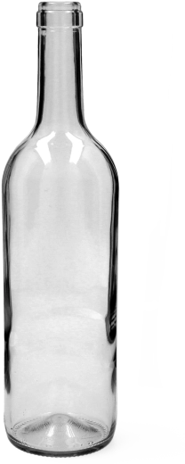 Üveg borosüveg 0,75 l Bordeaux, átlátszó