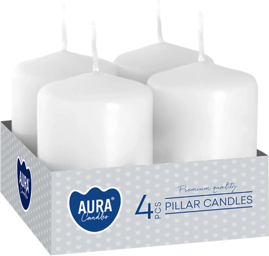 Adventi gyertyák 60 × 40 mm, fehér (4 db)