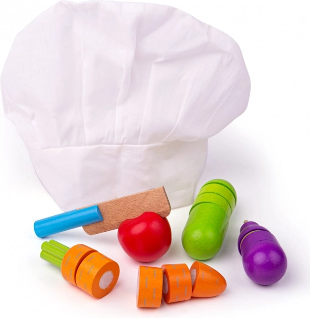 Fa szeletelhető zöldség sapkával BIGJIGS TOYS