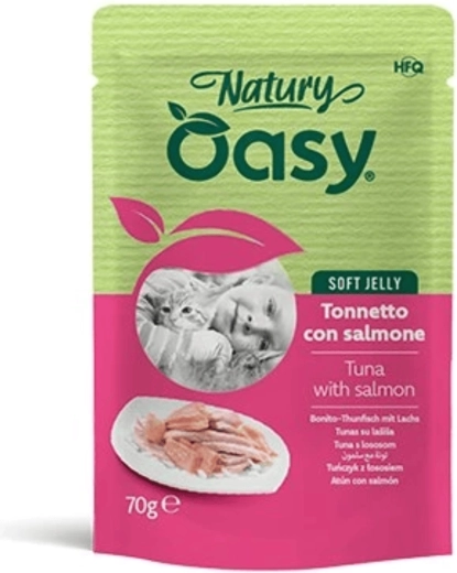 Oasy Natury Soft Jelly – tonhal lazaccal zselében, 70 g