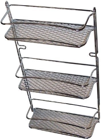 STAR fürdőszobai polc, 3 szintes, króm, 23 × 10 × 46 cm