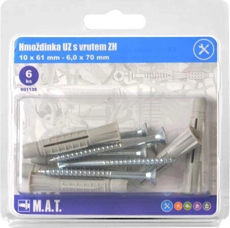 Csomózó tipli csavarral, 10 mm átmérő, 6 db-os készlet