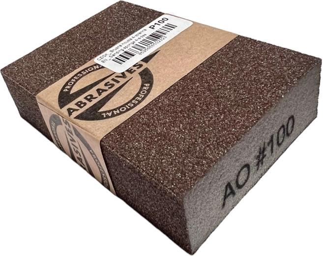 Négyoldalú csiszolószivacs 100 × 70 × 25 mm, 120-as szemcseméret