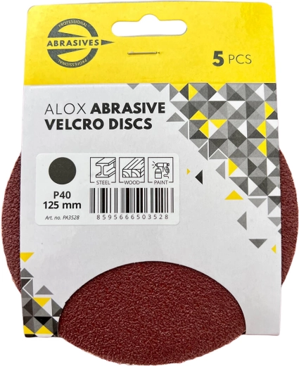 Csiszolókorong kivágások 125 mm, szemcseméret 120, tépőzár (5 db)