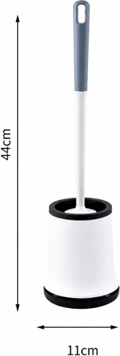Fehér szilikon WC-kefe tartóval (álló és fali) – 1 db