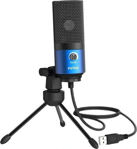 Fifine K669BB kék kondenzátoros USB mikrofon – 1 db