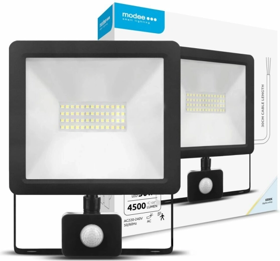 LED reflektor mozgásérzékelővel 50 W, 120°, 6000 K, 4500 lm – Modee Lighting A2 Series