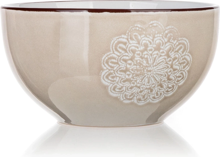 SHAPE kerámia tál 14,3 cm – krémszínű, csipkemintás dekorral