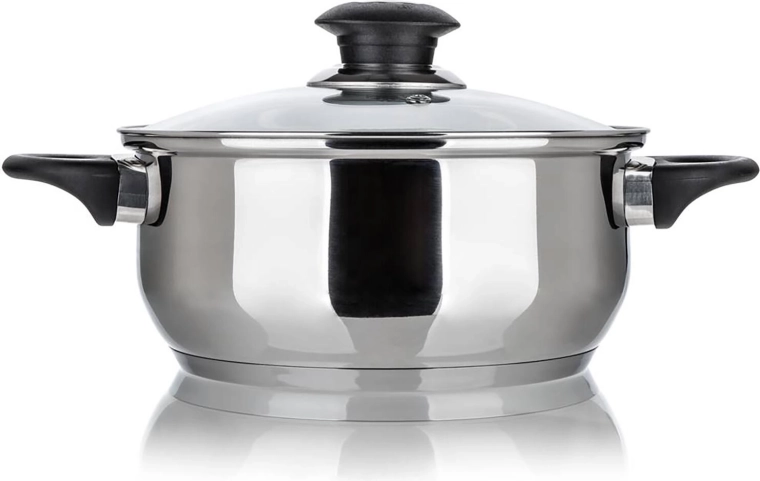 Rozsdamentes fazék üvegfedővel 18 cm, 1,7 l SUPER VALUE