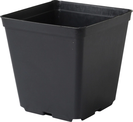 Könnyített szögletes virágcserép 9 × 9 × 10 cm, fekete (10 db)