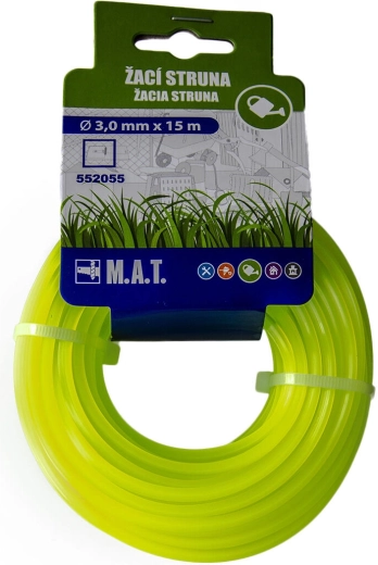 Nylon damilfej zsinór 3,0 mm, négyzetes, 15 m, zöld