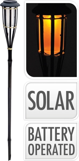 Napelemes bambusz fáklya 65 cm, fekete