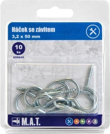 Menetes kampó 50 × 3,2 mm, horganyzott (10 db)