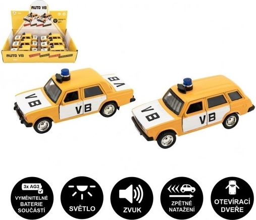 Visszahúzhatós VB Lada rendőrautó fénnyel és hanggal