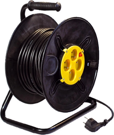 Felcsévélhető hosszabbítókábel dobbal, 40 m, 4 aljzat, 3 × 1,5 mm²
