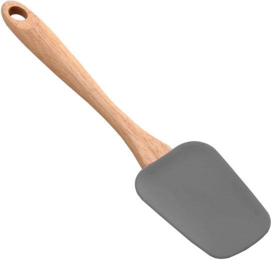 Szilikon konyhai spatula 25,5 cm fa vagy műanyag nyéllel