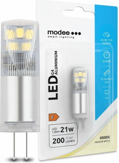 LED izzó G4 MODEE LIGHTING Aluminium 12 V 1,8 W 4000 K 200 lm