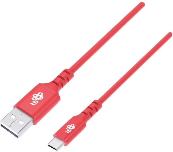 Szilikon USB–USB‑C kábel 1 m, piros, Quick Charge
