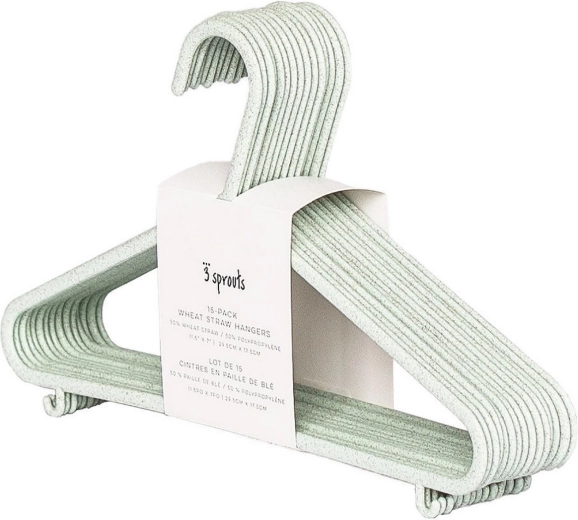 3 Sprouts gyermek vállfák búzaszalmából, Seafoam, 15 db