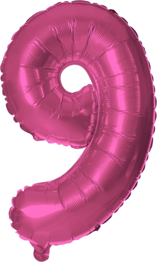 9-es számjegyű rózsaszín fólia lufi 30 cm TORO