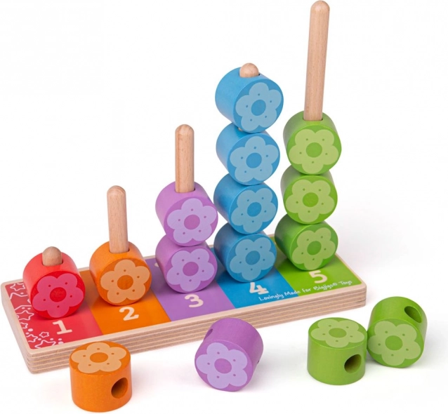 BIGJIGS fa színes virágok felrakó