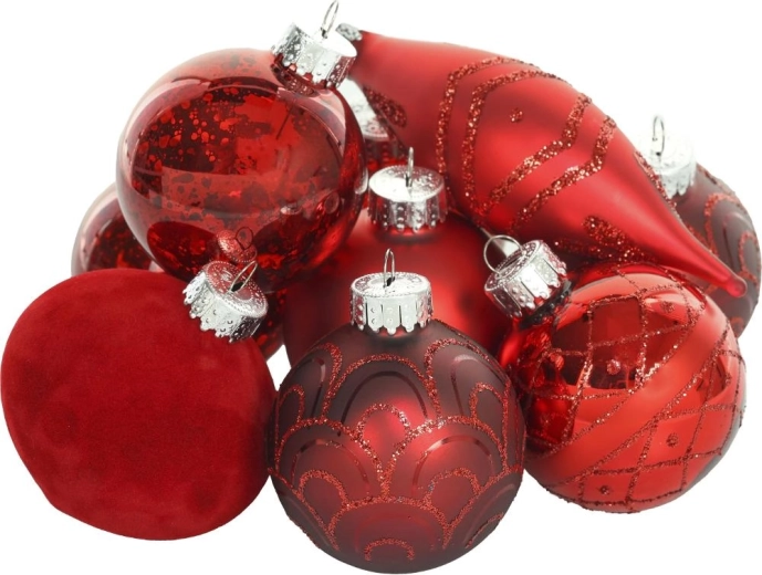 Retlux piros karácsonyi díszek – 12 db