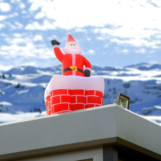 Felfújható Mikulás a kéményben LED világítással 160 cm