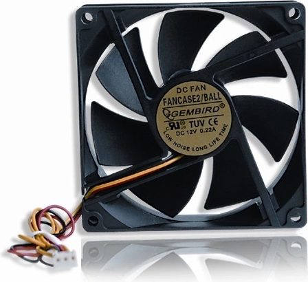 Számítógép-ventilátor 90 × 90 × 25 mm, 3 tűs, golyóscsapágyas