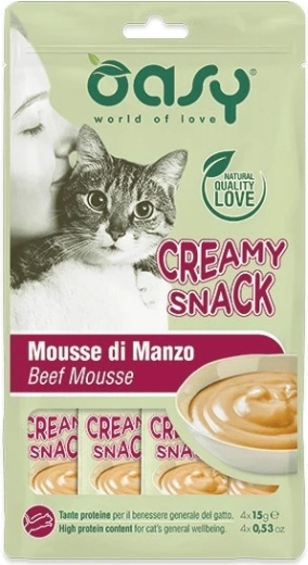 Oasy krémes finomság macskáknak marhahússal 4×15 g