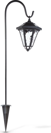 80 cm-es fekete napelemes LED-lámpás leszúrható tüskével, hideg fehér fénnyel