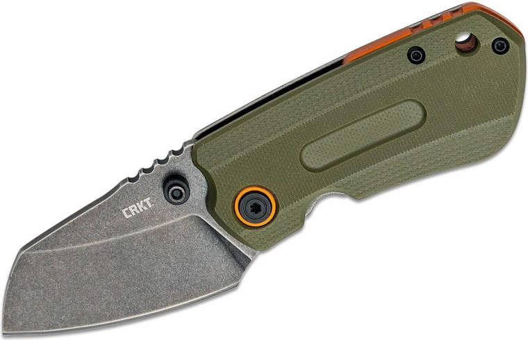 CRKT Overland Compact zsebkés 5,7 cm, Black Stonewash, zöld G10