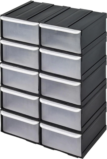 Műhelyrendező 10 fiókkal 155 × 100 × 225 mm