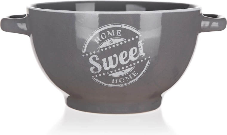 SWEET HOME kerámia tál 14 cm, 660 ml, szürke