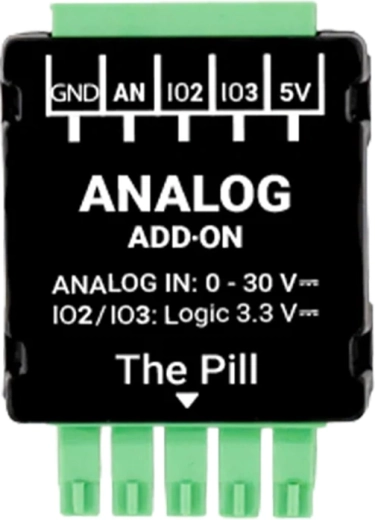 Shelly analóg modul 0–30 V a Shelly the Pill-hez
