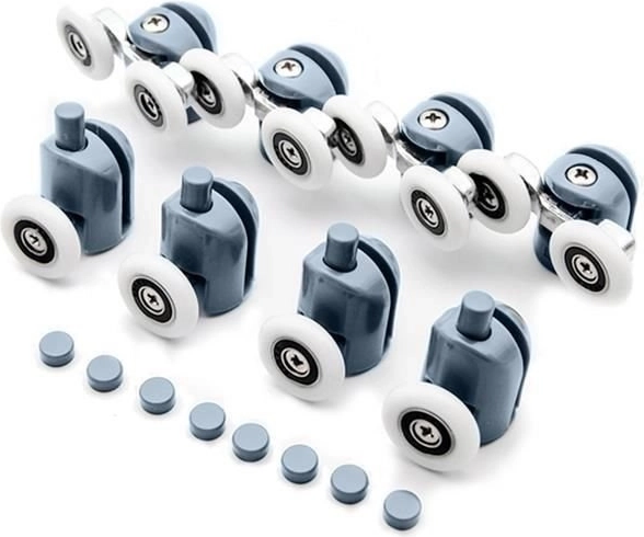 Görgők zuhanyajtókhoz, 8 darabos készlet