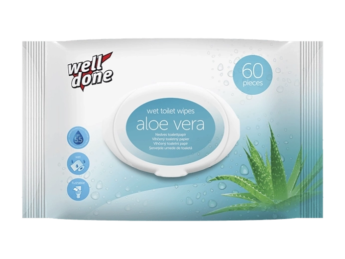Well Done Aloe Vera nedves toalettpapír, 60 db