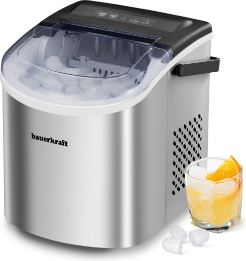 Bauerkraft kompakt jégkockakészítő 12 kg/24 h, 1,3 l, ezüst