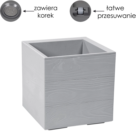 Lamela Karo virágtartó 30 × 30 × 30 cm, szürke