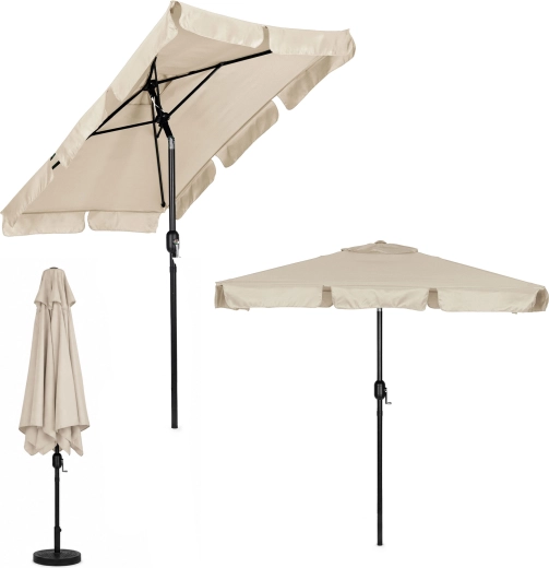 MultiGarden nagy téglalap alakú kerti napernyő karral és döntéssel, bézs, 200 × 130 cm