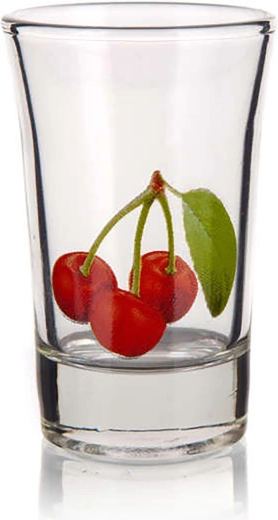 Cseresznye mintás felespoharak 40 ml (6 db)
