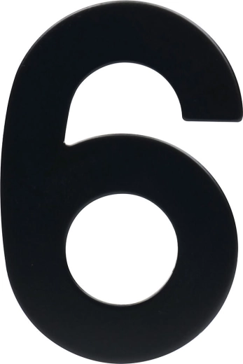 Házszám 6, 95 mm, rozsdamentes acél, matt fekete