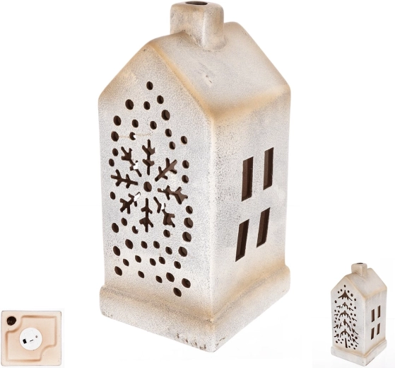 Porcelán LED házikó 10 × 10 × 20 cm (2 változat)