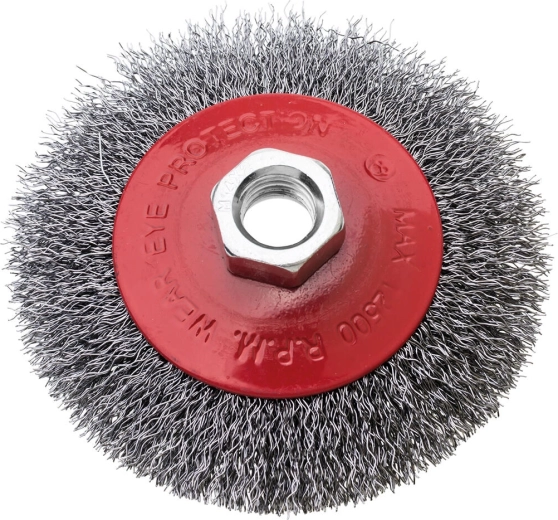 Acél drótkefés csésze 100 mm, drót 0,3 mm, M14 menet