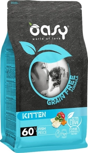 Oasy Grain Free Kitten Fish 7,5 kg – gabonamentes száraztáp kölyökmacskáknak